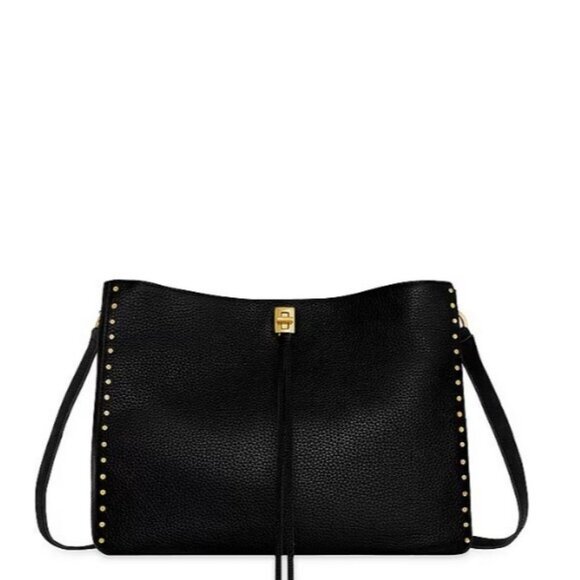 Rebecca Minkoff Darren pebbled leather large shoulder bag - Black - Picture 1 of 13
